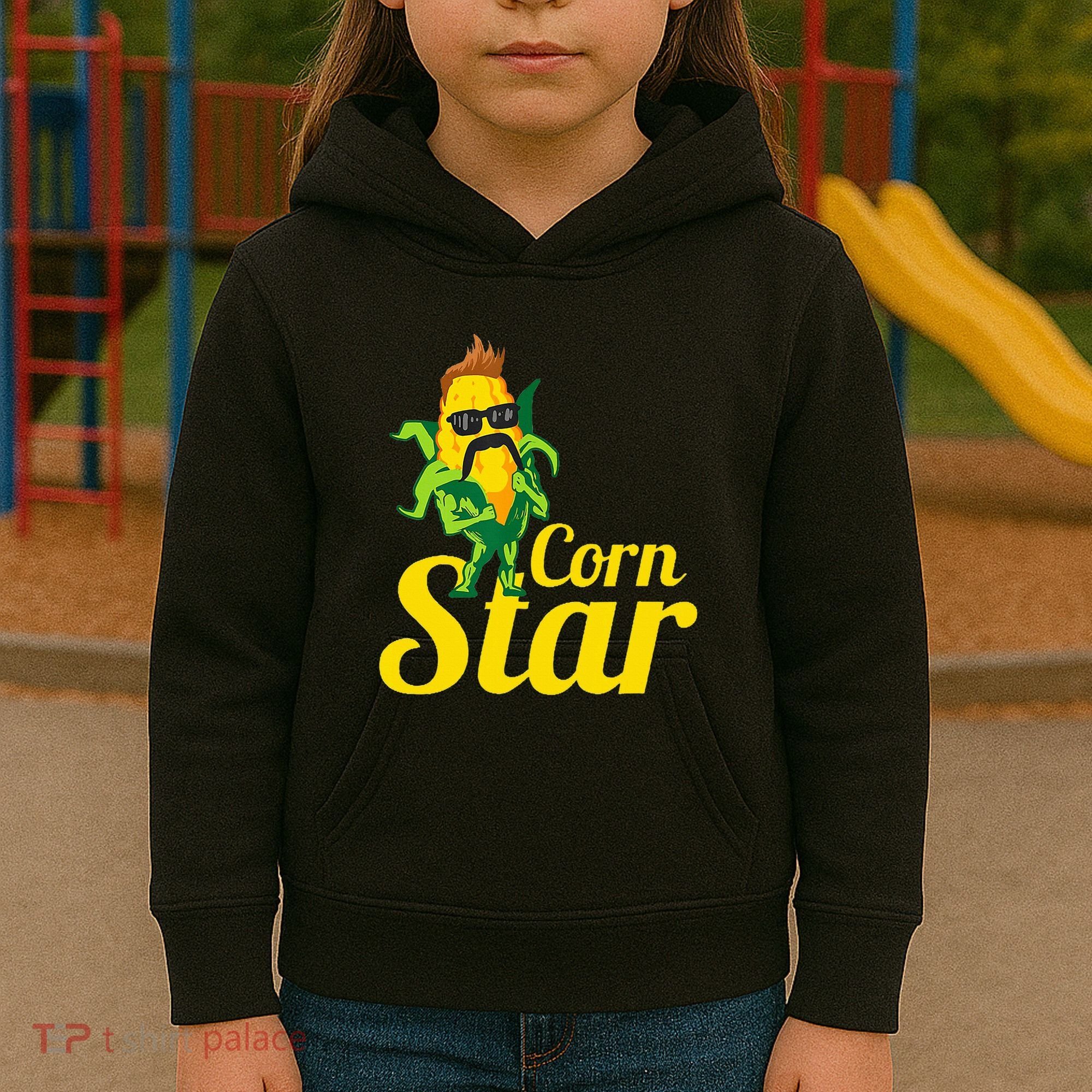 Corn Star Sunglasses Mustache Corn Kids Hoodie