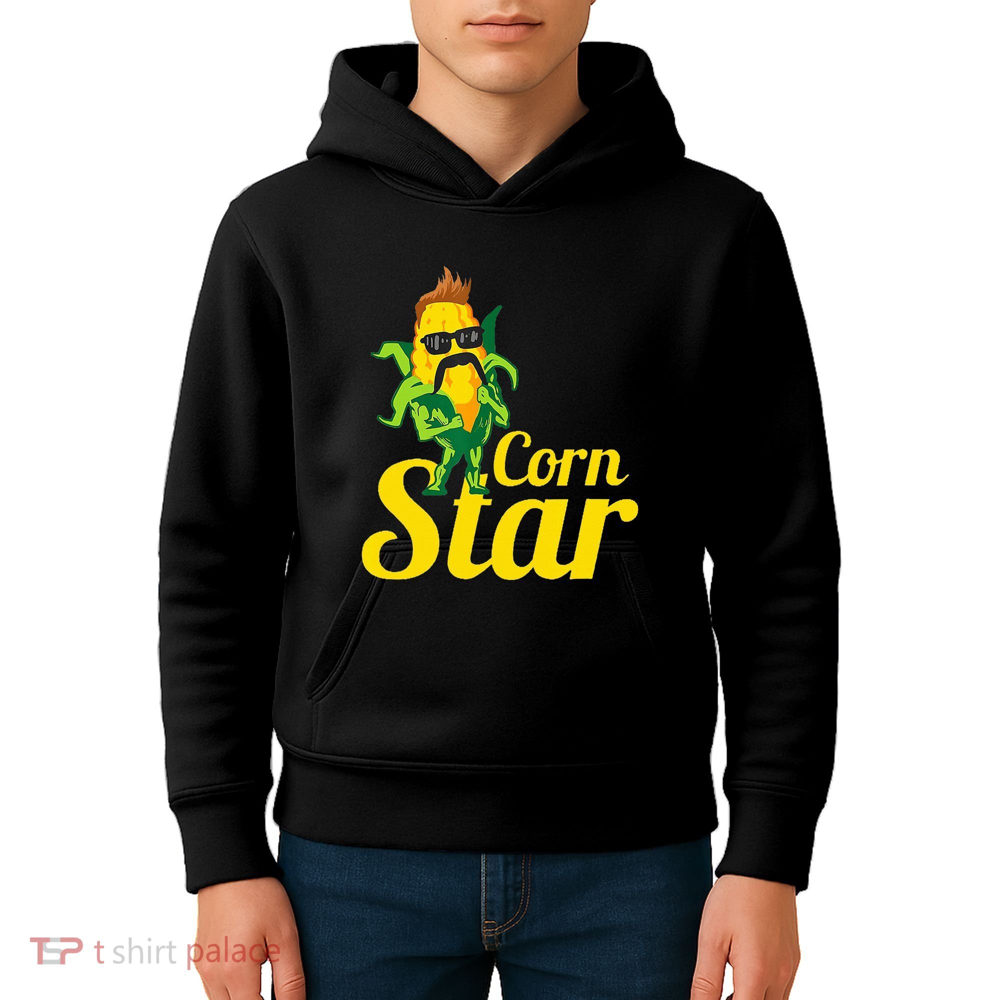 Corn Star Sunglasses Mustache Corn Kids Hoodie