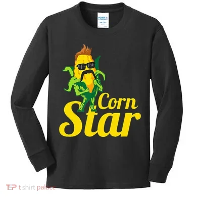 Corn Star Sunglasses Mustache Corn Kids Long Sleeve Shirt