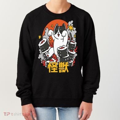 Catzilla Sunset Sushi Cat Japanese Women's Sweatshirt