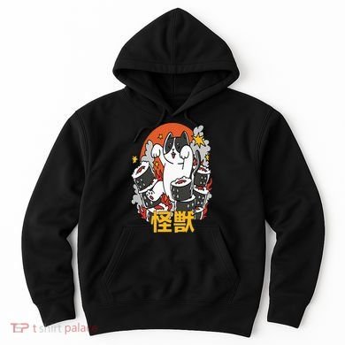 Catzilla Sunset Sushi Cat Japanese Hoodie
