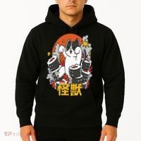 Catzilla Sunset Sushi Cat Japanese Hoodie thumb 2