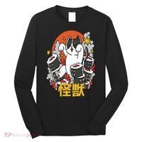 Catzilla Sunset Sushi Cat Japanese Long Sleeve Shirt thumb 0
