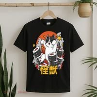 Catzilla Sunset Sushi Cat Japanese T-Shirt thumb 2