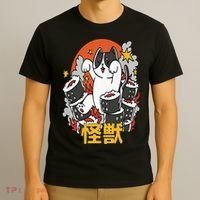 Catzilla Sunset Sushi Cat Japanese T-Shirt thumb 3
