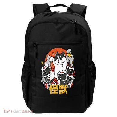 Catzilla Sunset Sushi Cat Japanese Backpack