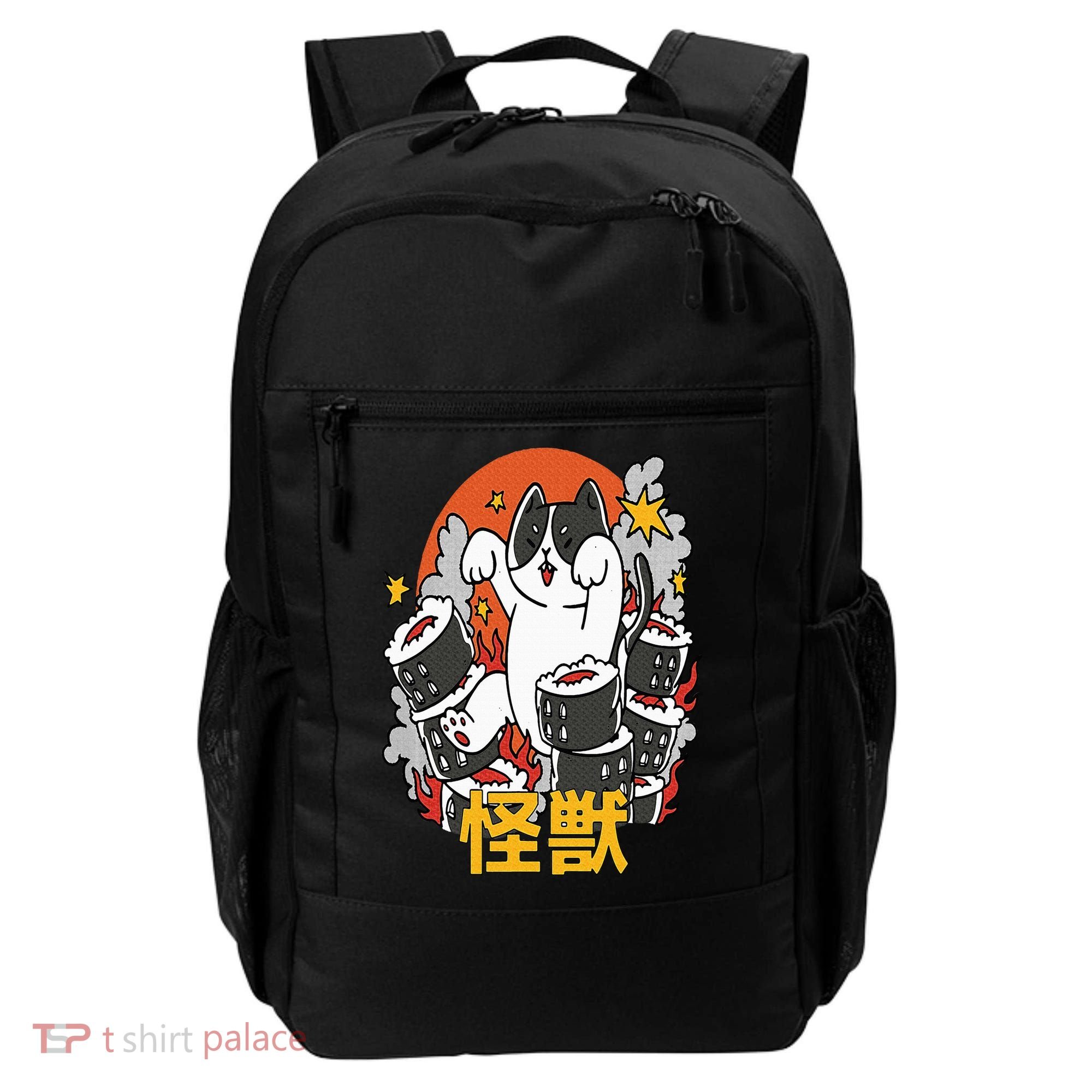 Catzilla Sunset Sushi Cat Japanese Backpack