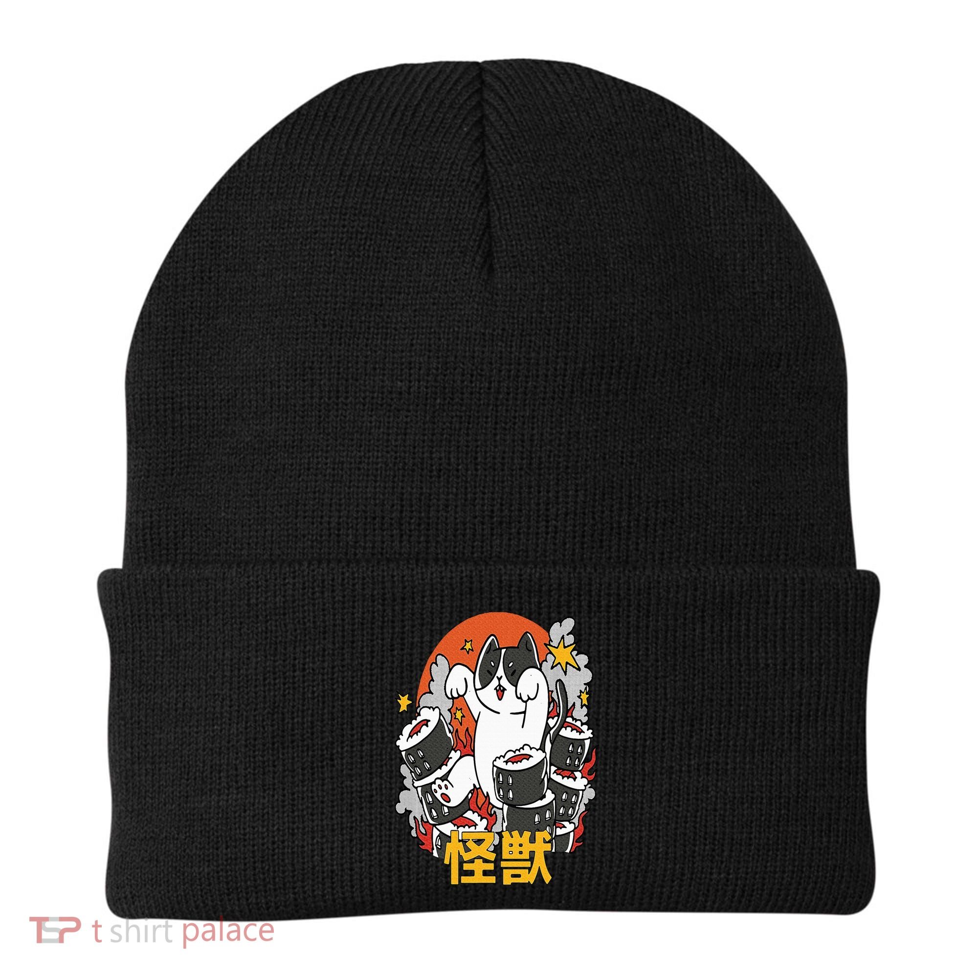 Catzilla Sunset Sushi Cat Japanese Beanie