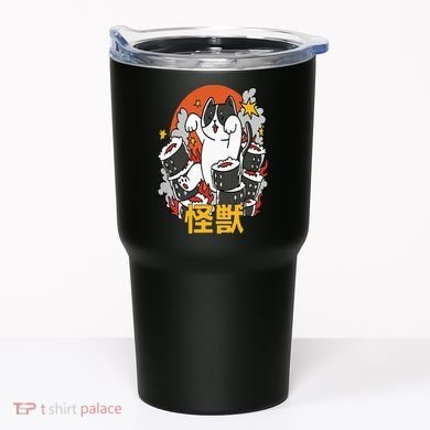 Catzilla Sunset Sushi Cat Japanese Tumbler