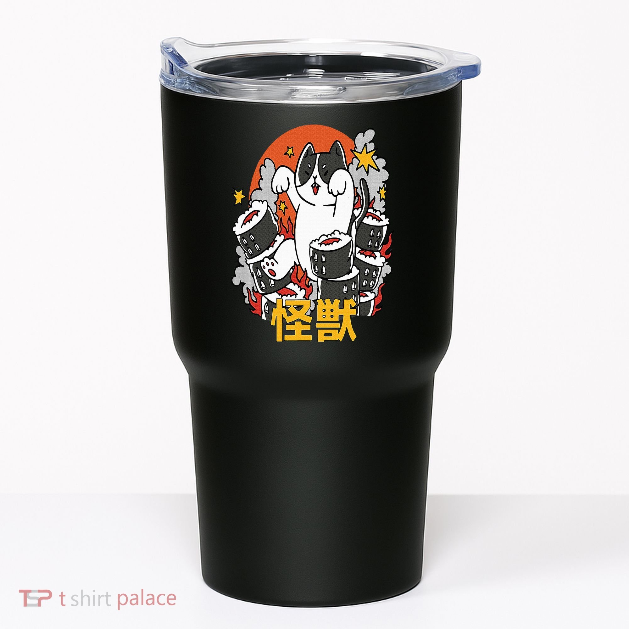 Catzilla Sunset Sushi Cat Japanese Tumbler