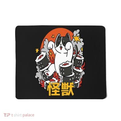 Catzilla Sunset Sushi Cat Japanese Mousepad