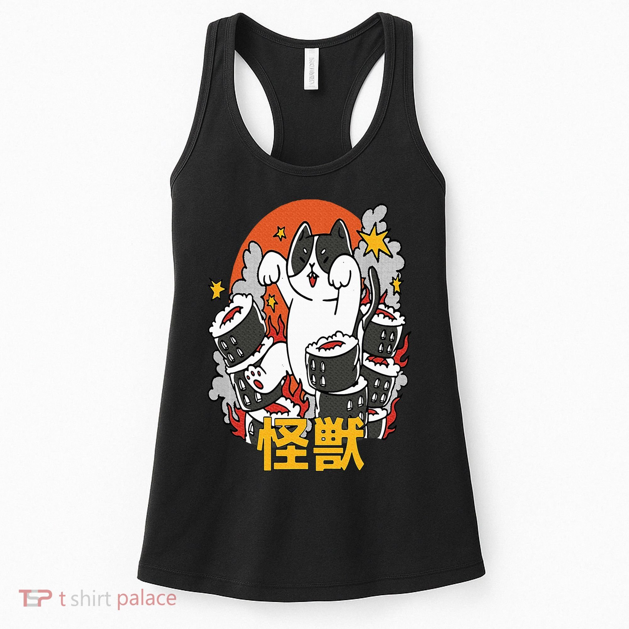 Catzilla Sunset Sushi Cat Japanese Women's Tank Top
