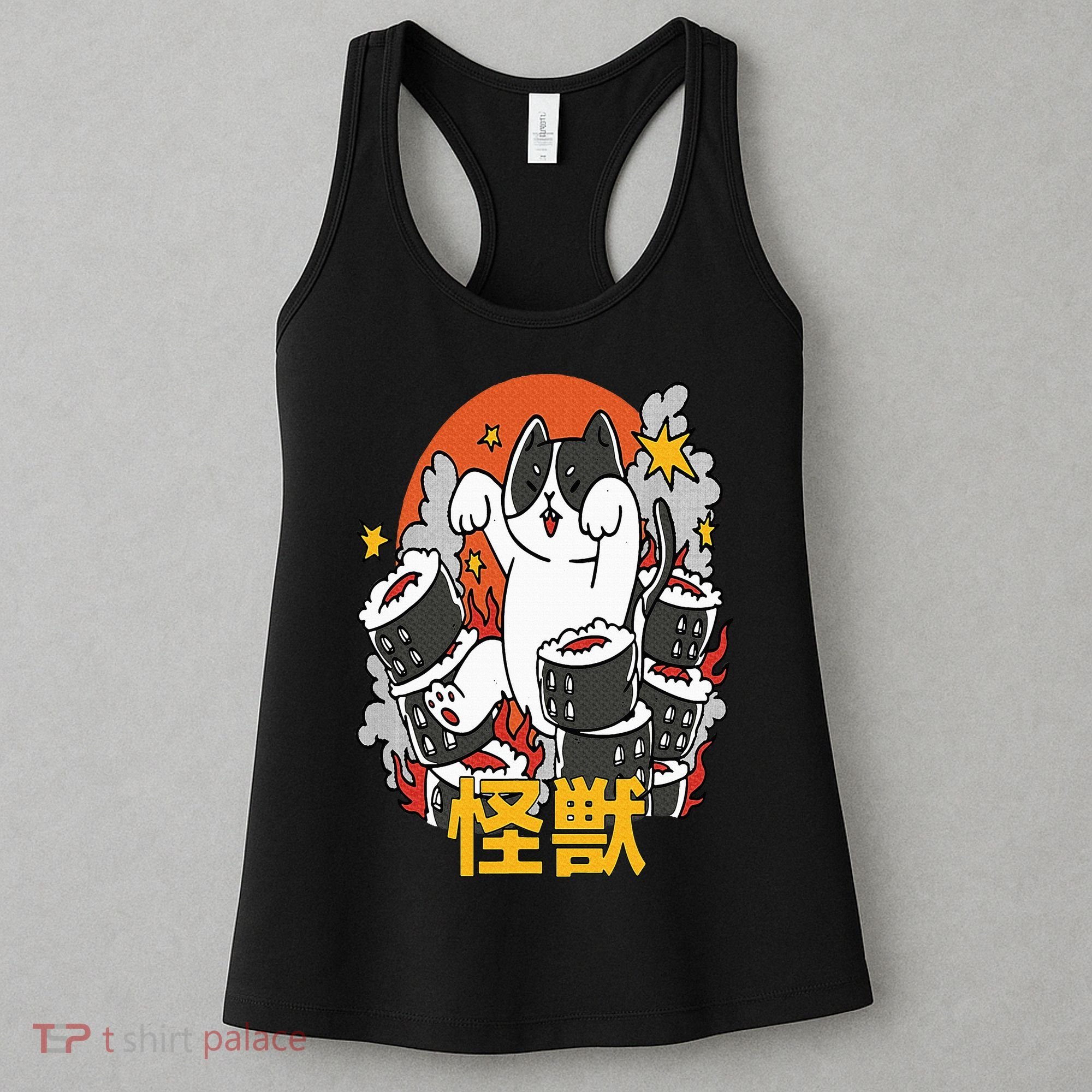 Catzilla Sunset Sushi Cat Japanese Women's Tank Top