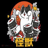 Catzilla Sunset Sushi Cat Japanese Tank Top thumb 6