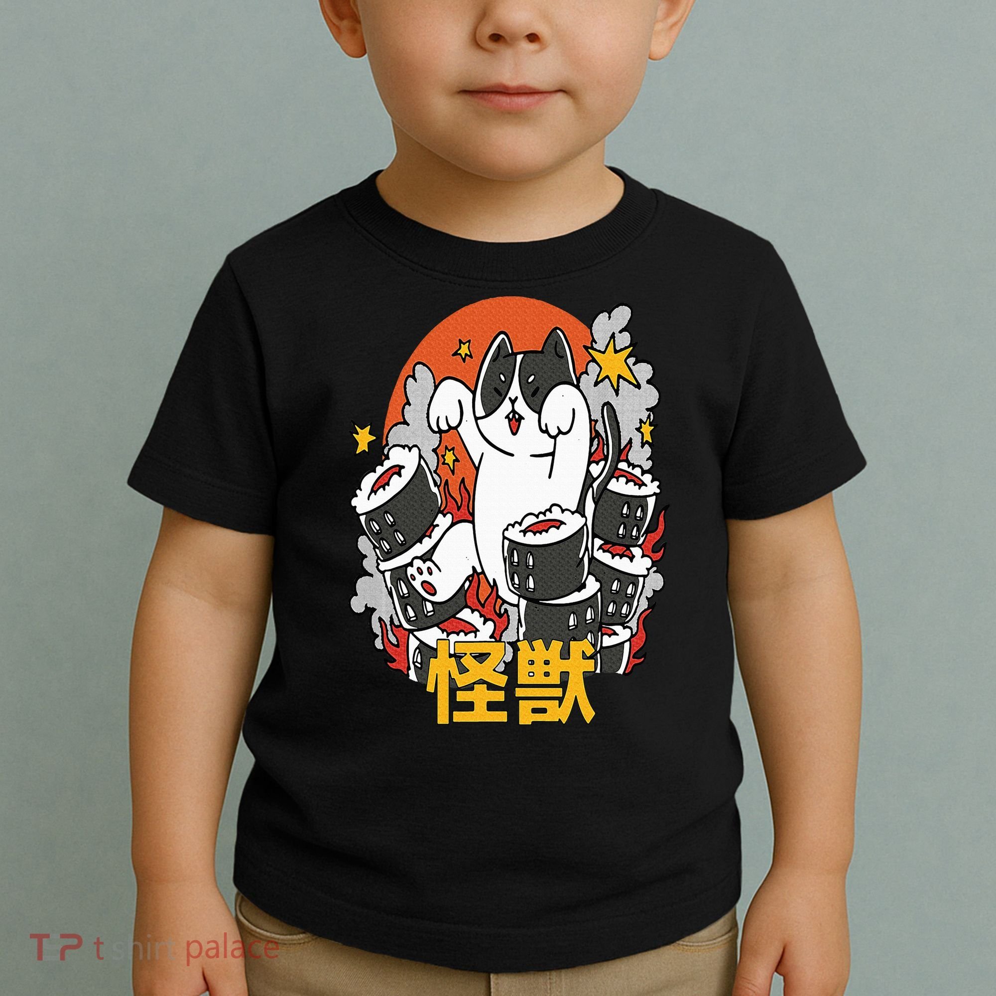 Catzilla Sunset Sushi Cat Japanese Toddler T-Shirt