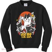 Catzilla Sunset Sushi Cat Japanese Kids Sweatshirt thumb 0