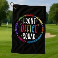 Cute School Secretary Admin Appreciation Front Office Squad Golf Towel thumb 1
