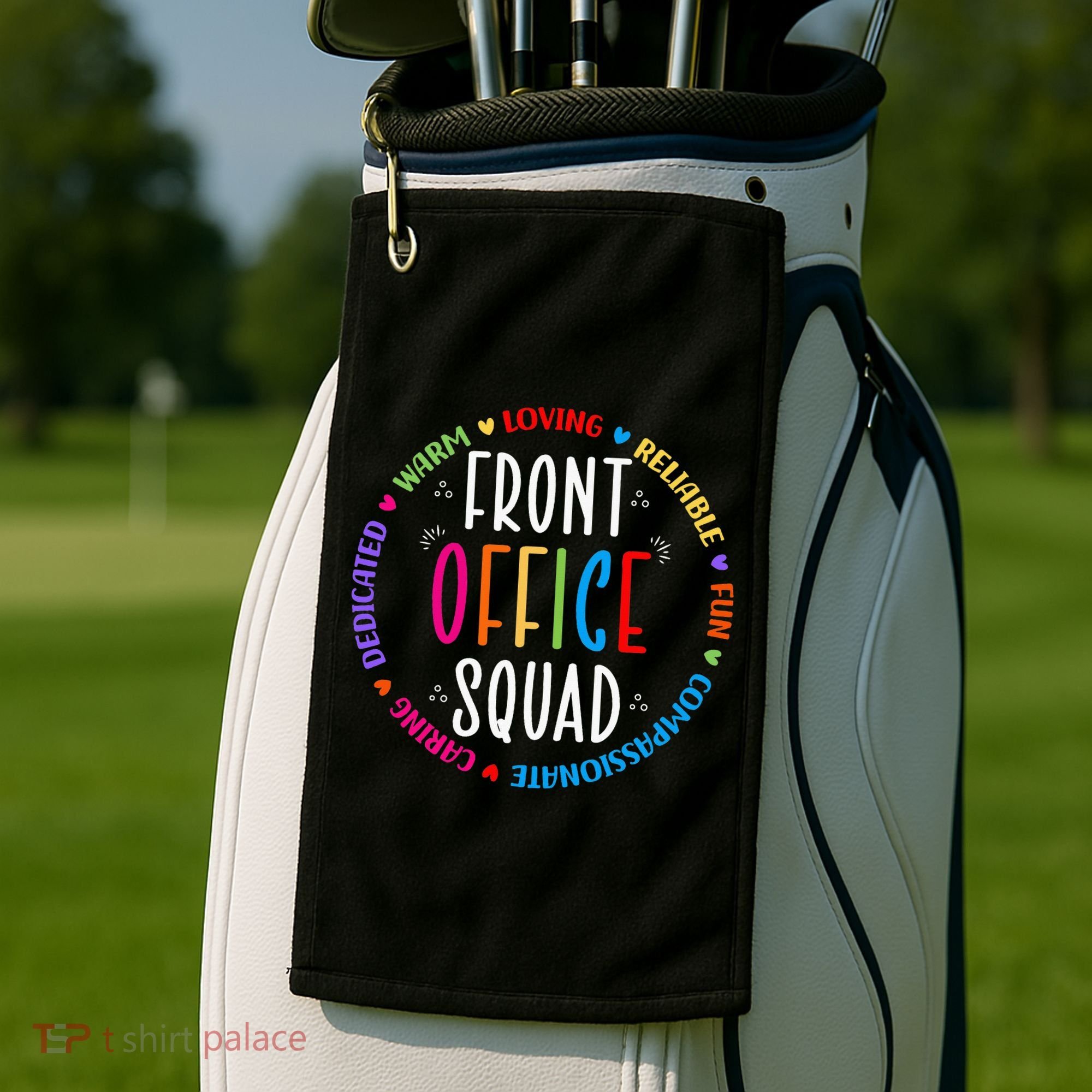 Cute School Secretary Admin Appreciation Front Office Squad Golf Towel