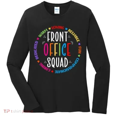 Cute School Secretary Admin Appreciation Front Office Squad Women's Long Sleeve Shirt