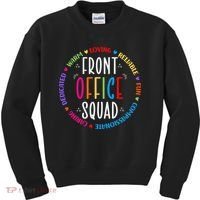 Cute School Secretary Admin Appreciation Front Office Squad Kids Sweatshirt thumb 0