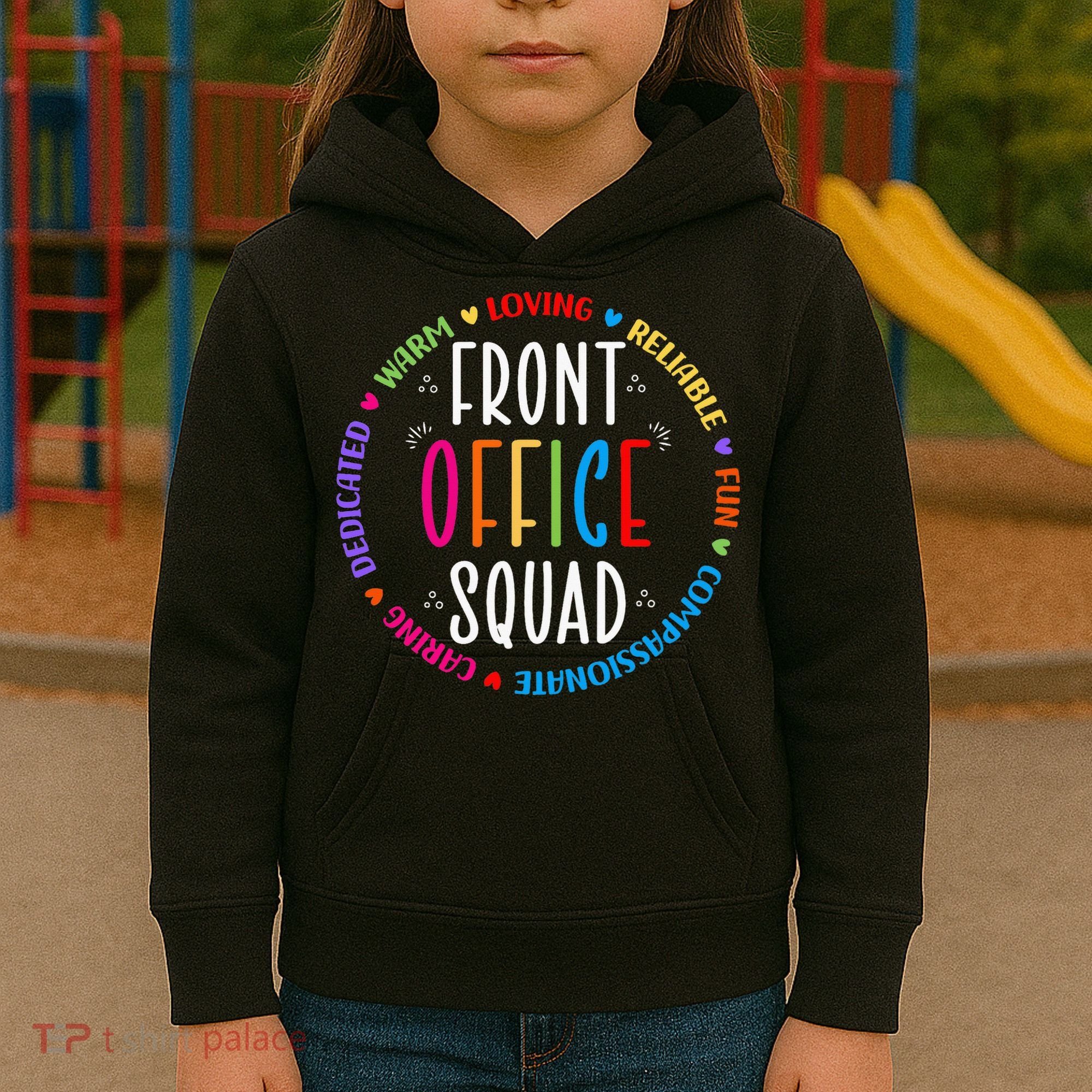 Cute School Secretary Admin Appreciation Front Office Squad Kids Hoodie