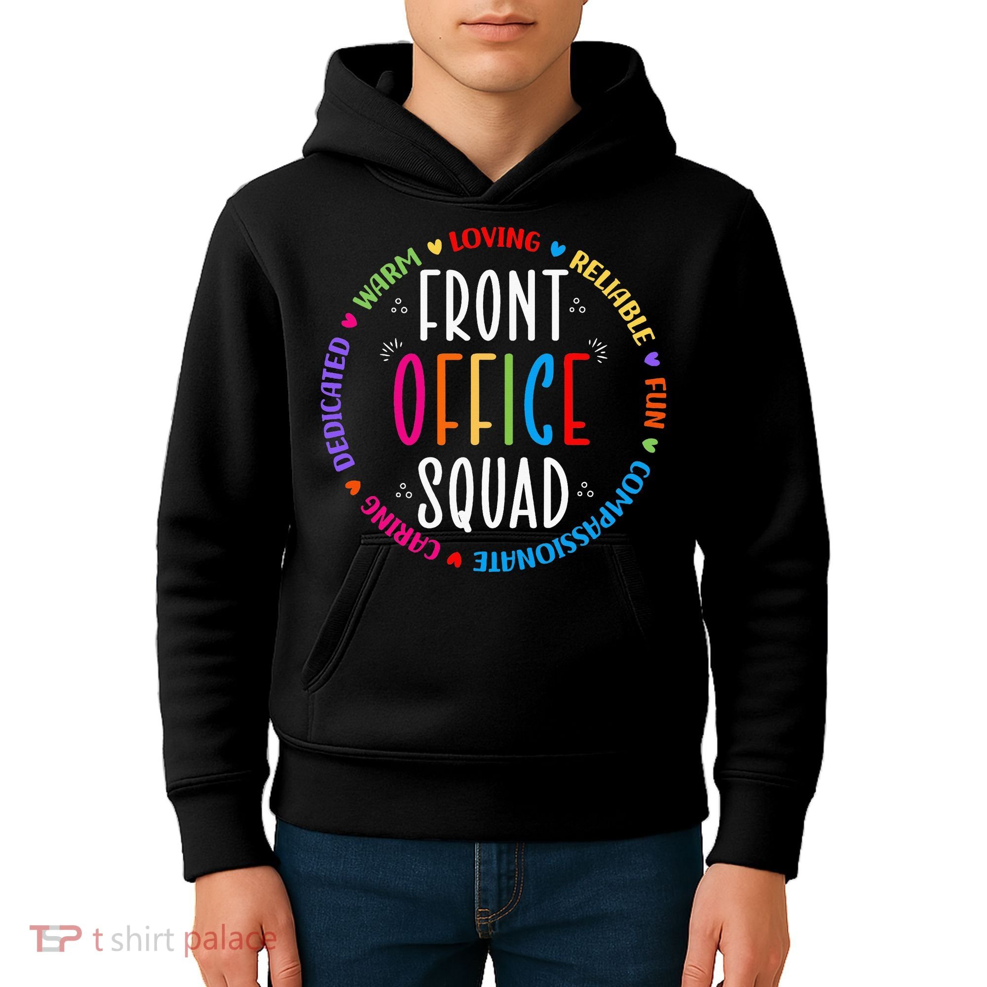 Cute School Secretary Admin Appreciation Front Office Squad Kids Hoodie