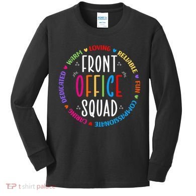 Cute School Secretary Admin Appreciation Front Office Squad Kids Long Sleeve Shirt