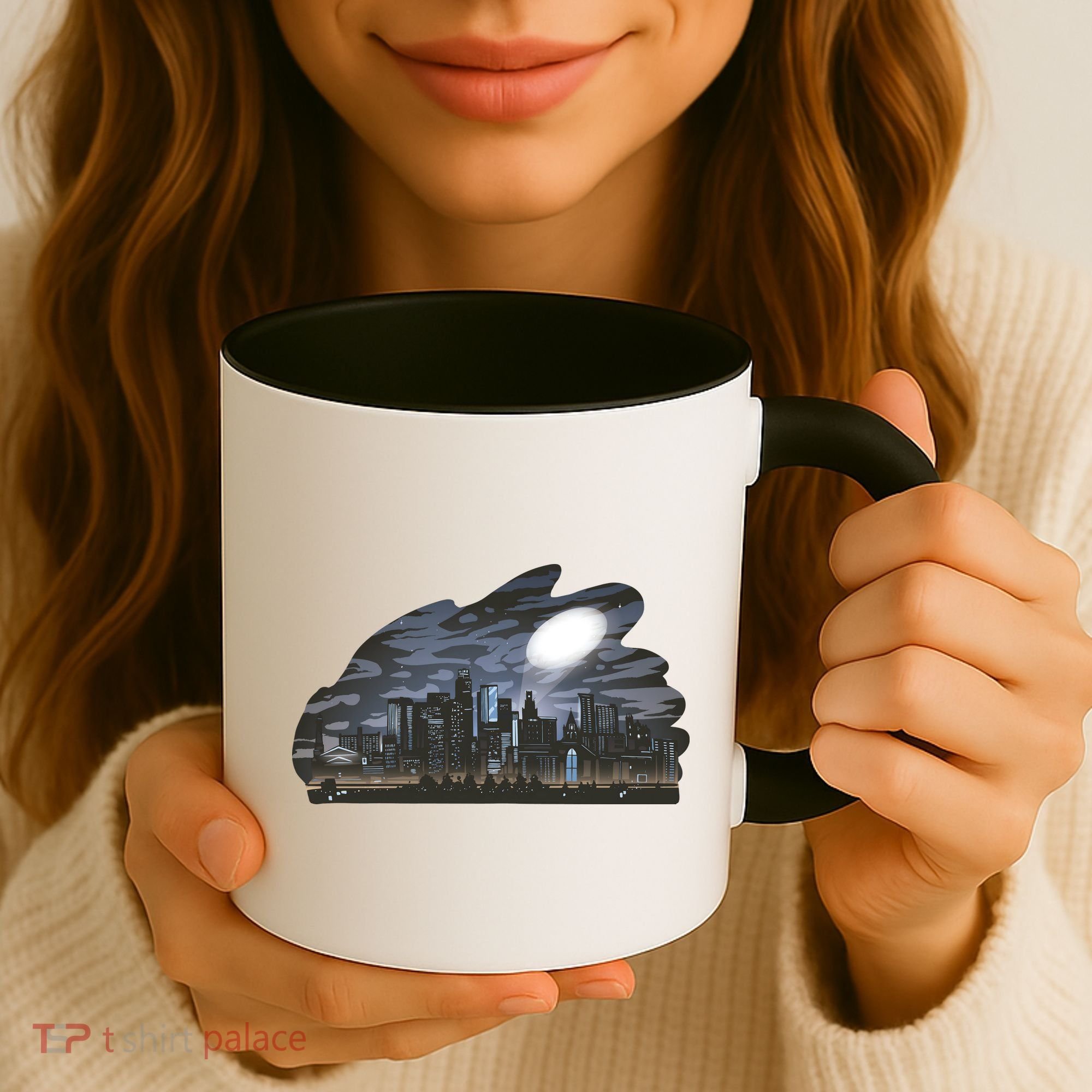 City Skyline Searchlight Coffee Mug
