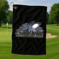 City Skyline Searchlight Golf Towel thumb 1