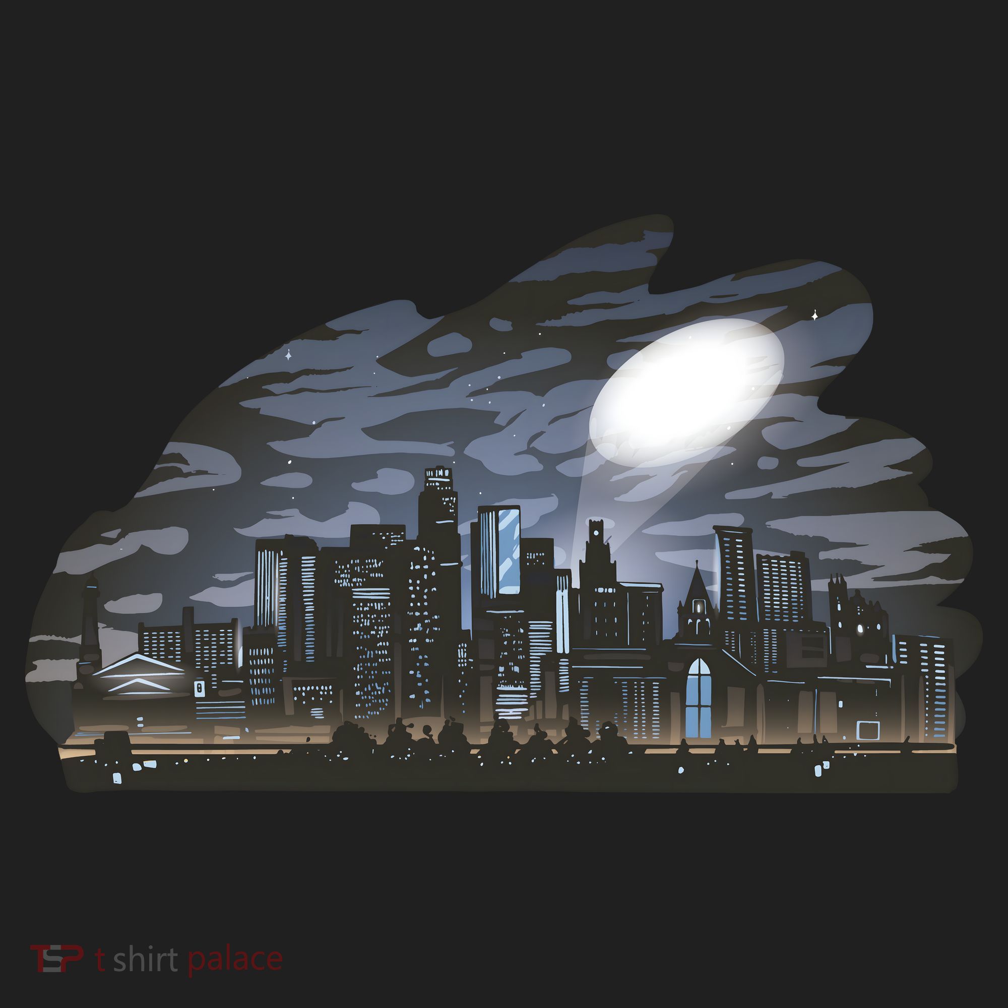 City Skyline Searchlight Golf Towel