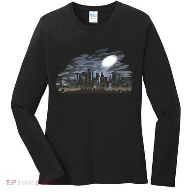 City Skyline Searchlight Women's Long Sleeve Shirt