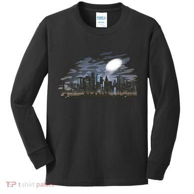City Skyline Searchlight Kids Long Sleeve Shirt