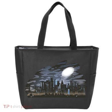 City Skyline Searchlight Tote Bag
