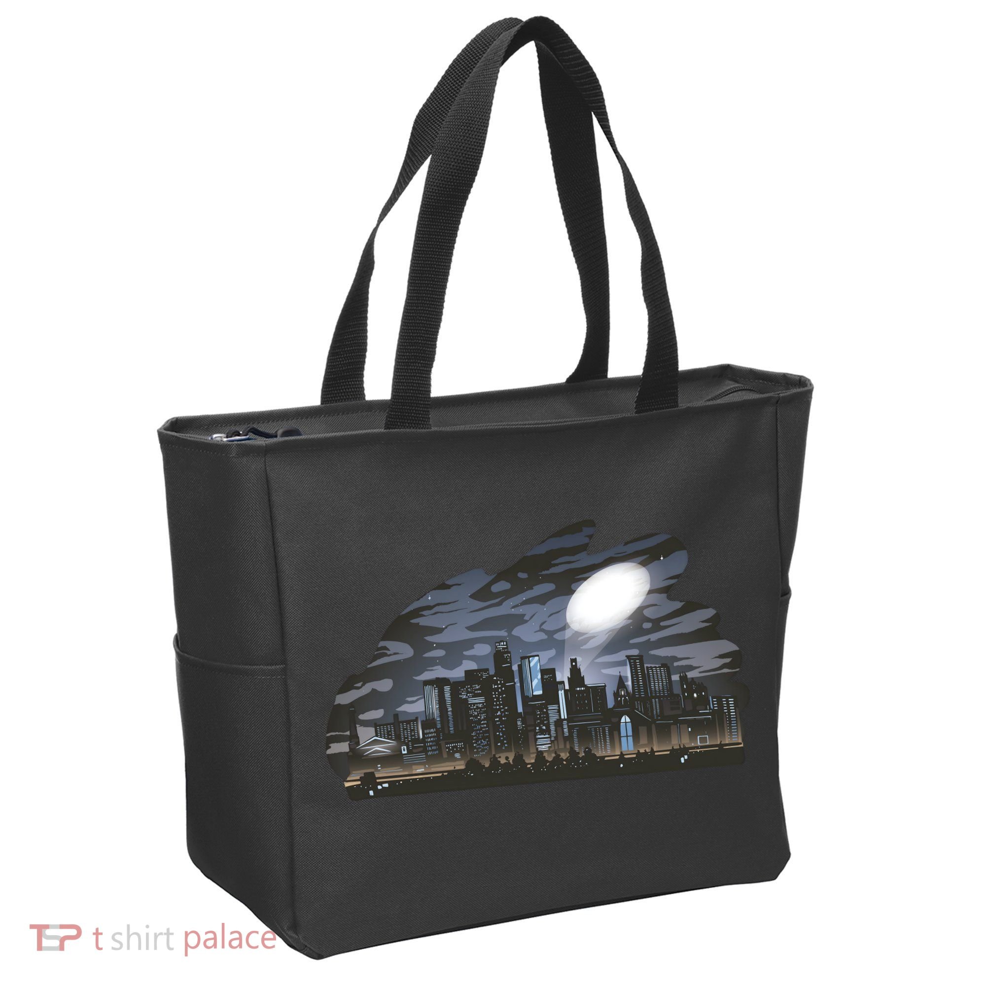 City Skyline Searchlight Tote Bag