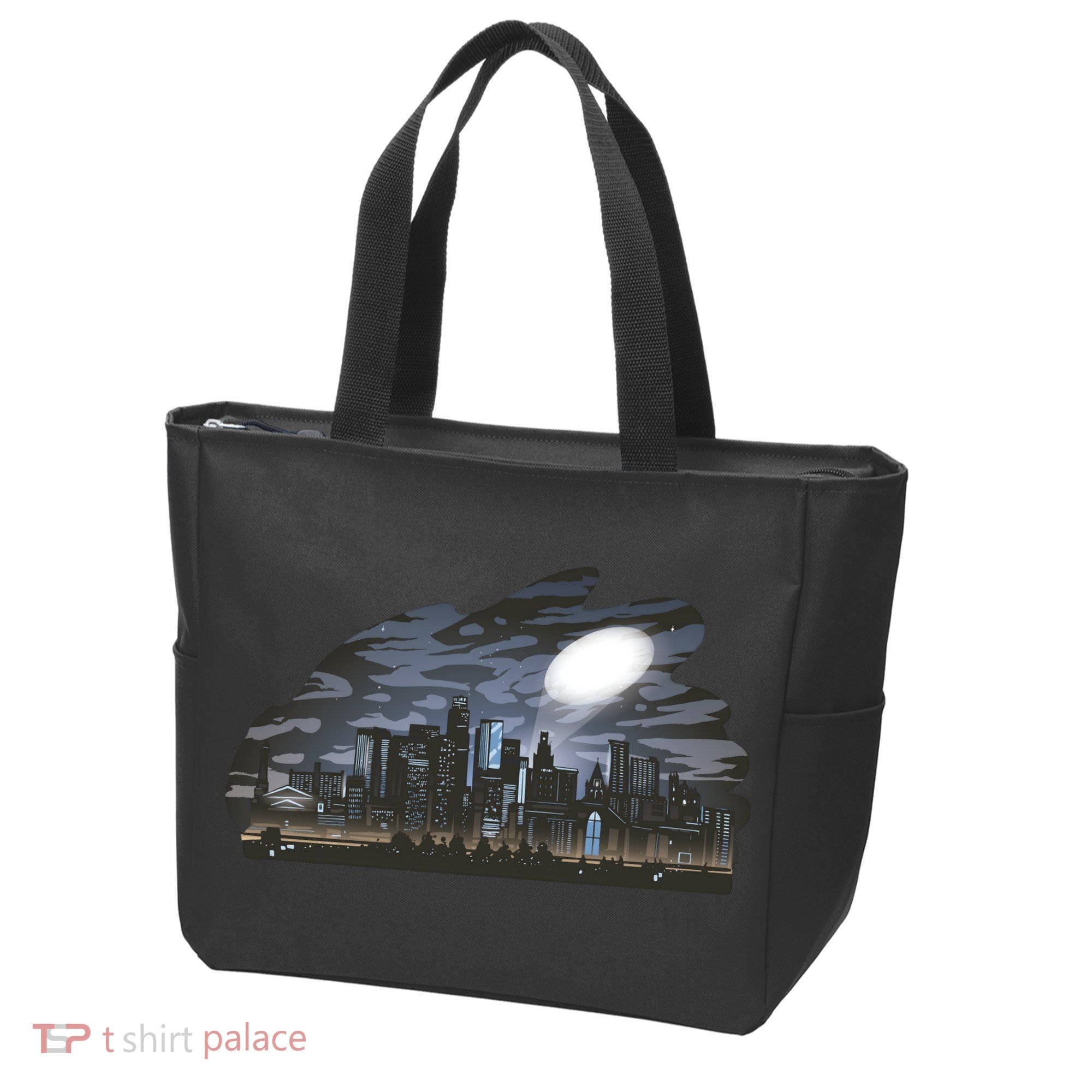 City Skyline Searchlight Tote Bag