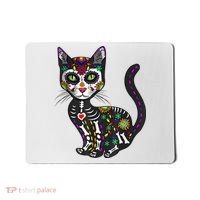 Cute Sugar Skull Mexican Cat Halloween Day Of The Dead Mousepad thumb 0