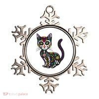 Cute Sugar Skull Mexican Cat Halloween Day Of The Dead Ornament thumb 0