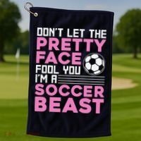 Cool Soccer Soccer Lover Player Sports Golf Towel thumb 1