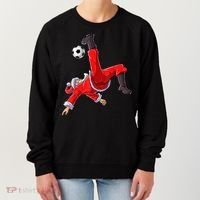 Christmas Santa Soccer Bicycle Kick Xmas Boys Men Ball Sport TShirt Women's Sweatshirt thumb 0