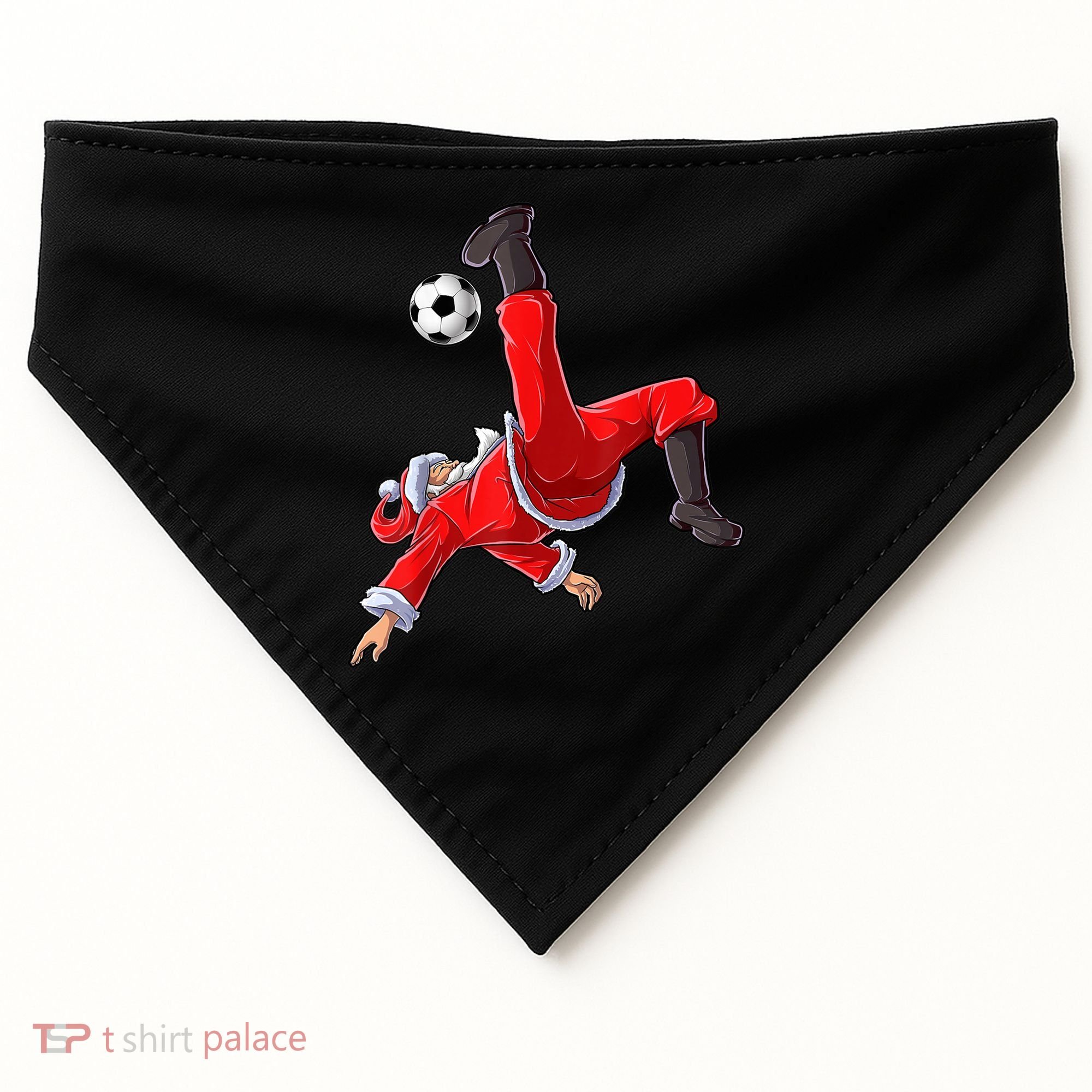 Christmas Santa Soccer Bicycle Kick Xmas Boys Men Ball Sport TShirt USA-Made Doggie Bandana