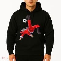 Christmas Santa Soccer Bicycle Kick Xmas Boys Men Ball Sport TShirt Hoodie thumb 2