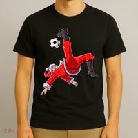 Christmas Santa Soccer Bicycle Kick Xmas Boys Men Ball Sport TShirt T-Shirt thumb 3