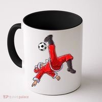 Christmas Santa Soccer Bicycle Kick Xmas Boys Men Ball Sport TShirt Coffee Mug thumb 0