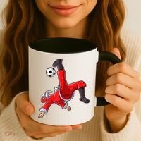 Christmas Santa Soccer Bicycle Kick Xmas Boys Men Ball Sport TShirt Coffee Mug thumb 3