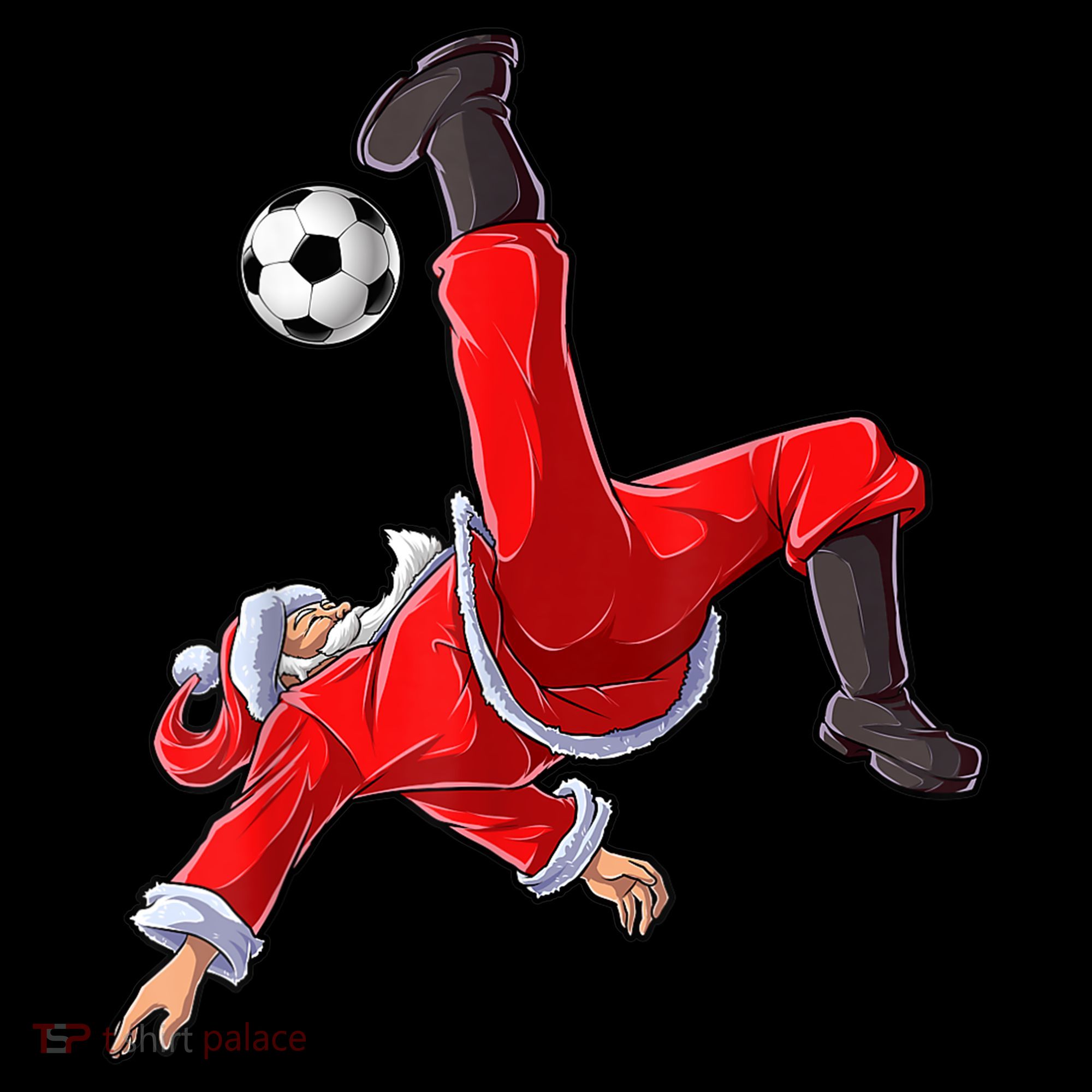 Christmas Santa Soccer Bicycle Kick Xmas Boys Men Ball Sport TShirt Coffee Mug