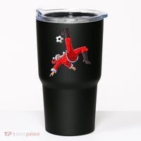 Christmas Santa Soccer Bicycle Kick Xmas Boys Men Ball Sport TShirt Tumbler thumb 0