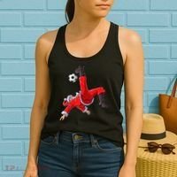 Christmas Santa Soccer Bicycle Kick Xmas Boys Men Ball Sport TShirt Women's Tank Top thumb 2