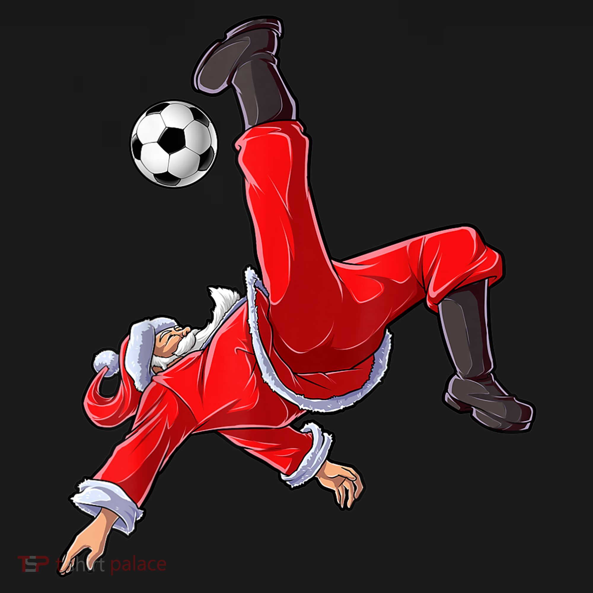 Christmas Santa Soccer Bicycle Kick Xmas Boys Men Ball Sport TShirt Women's Tank Top
