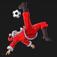 Christmas Santa Soccer Bicycle Kick Xmas Boys Men Ball Sport TShirt Toddler Hoodie thumb 2