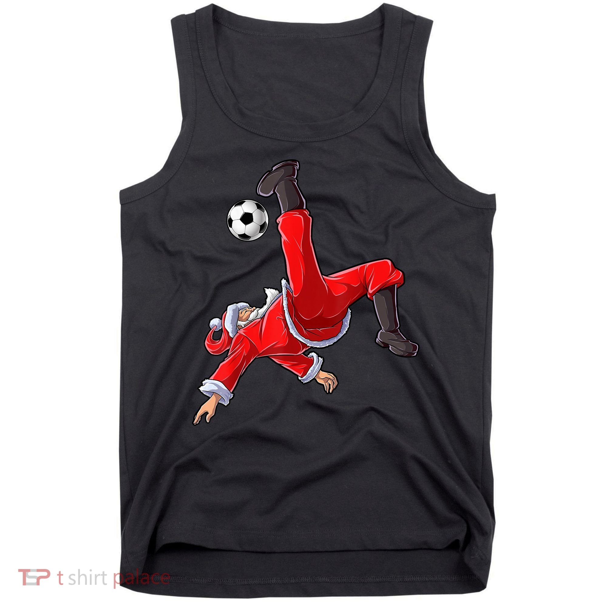 Christmas Santa Soccer Bicycle Kick Xmas Boys Men Ball Sport TShirt Tank Top